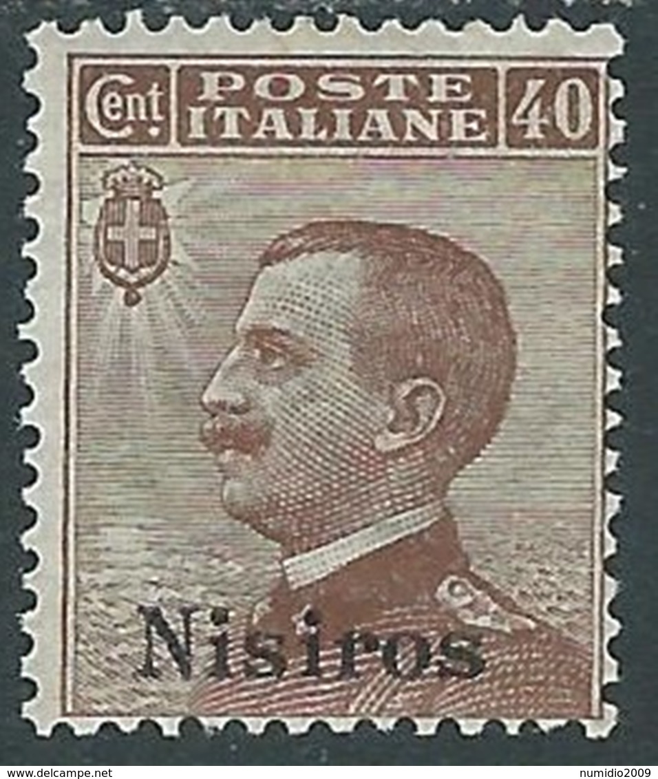 1912 EGEO NISIRO EFFIGIE 40 CENT MH * - RA26-2 - Egeo (Nisiro)