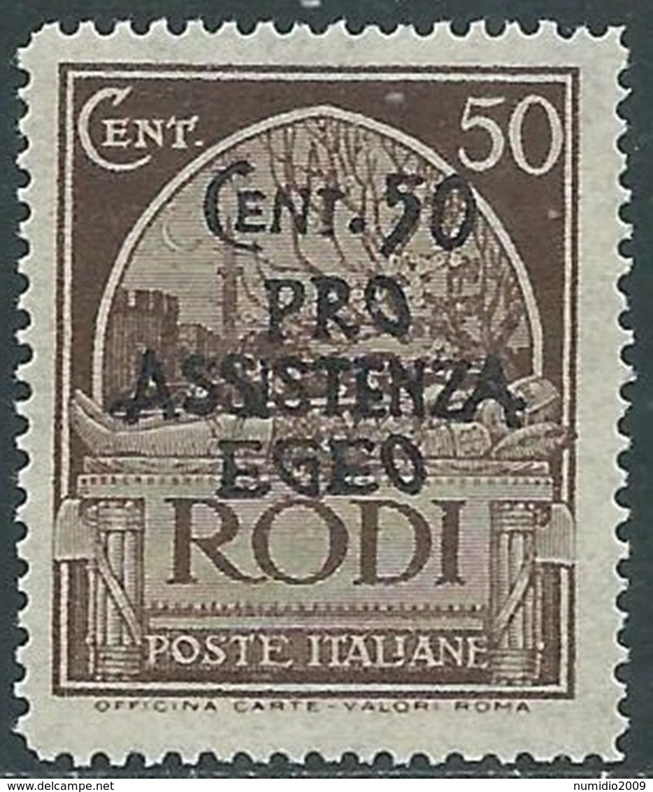 1943 EGEO OCCUPAZIONE TEDESCA PRO ASSISTENZA 50+50 CENT MNH ** - RA22-4 - Egée (Occ. Allemande)