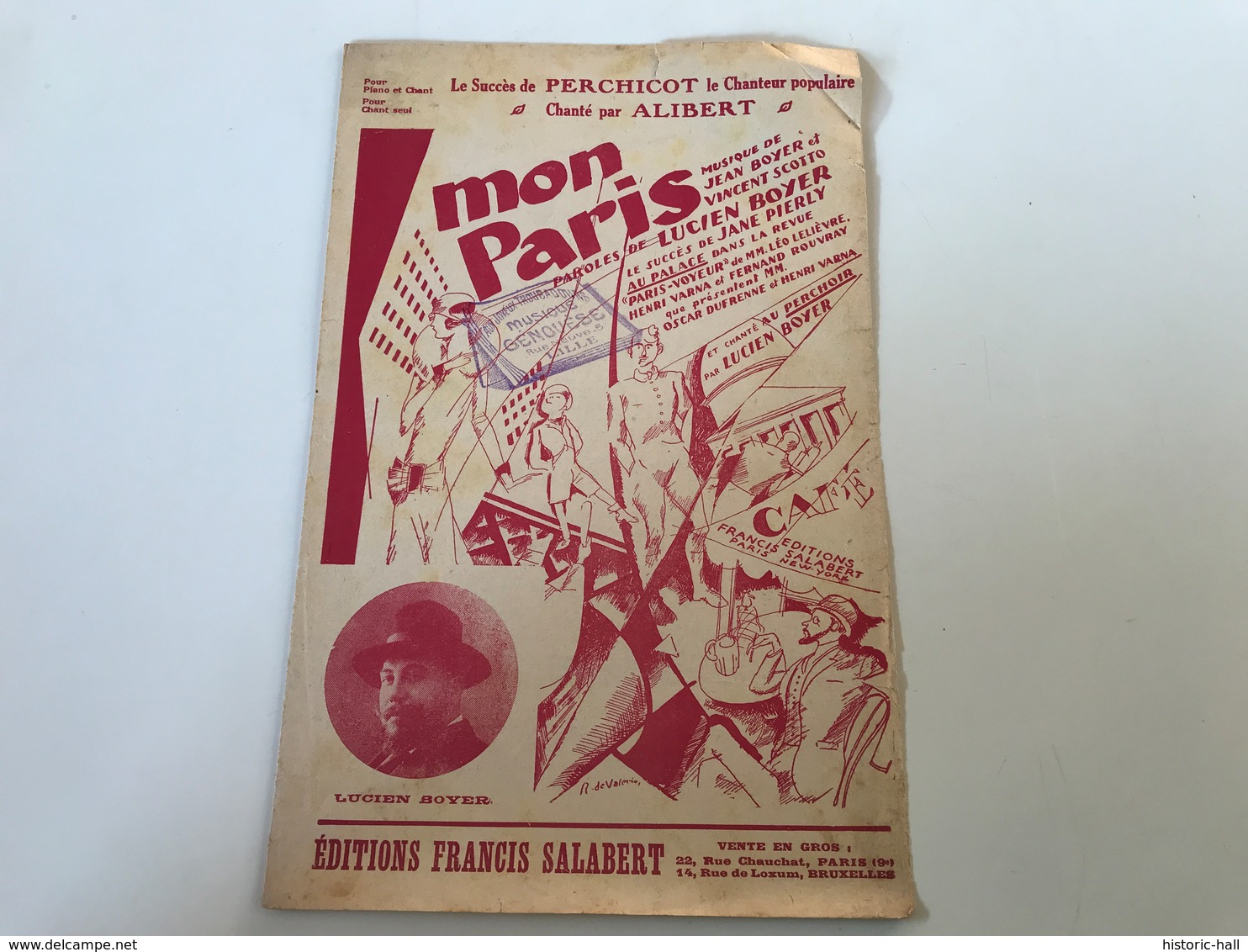 Partition - MON PARIS ! - BOYER / SCOTTO - 1925 Tampon Musique GENOUESE LILLE - Partitions Musicales Anciennes