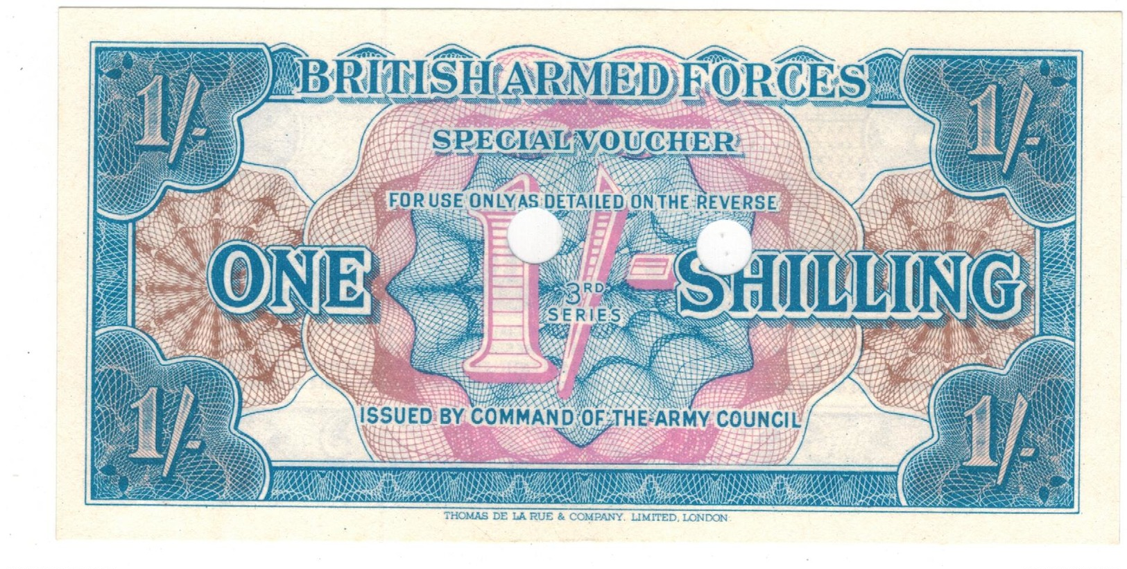 British Armed Forces, 1 Shill. 3rd SERIES, UNC. - British Armed Forces & Special Vouchers
