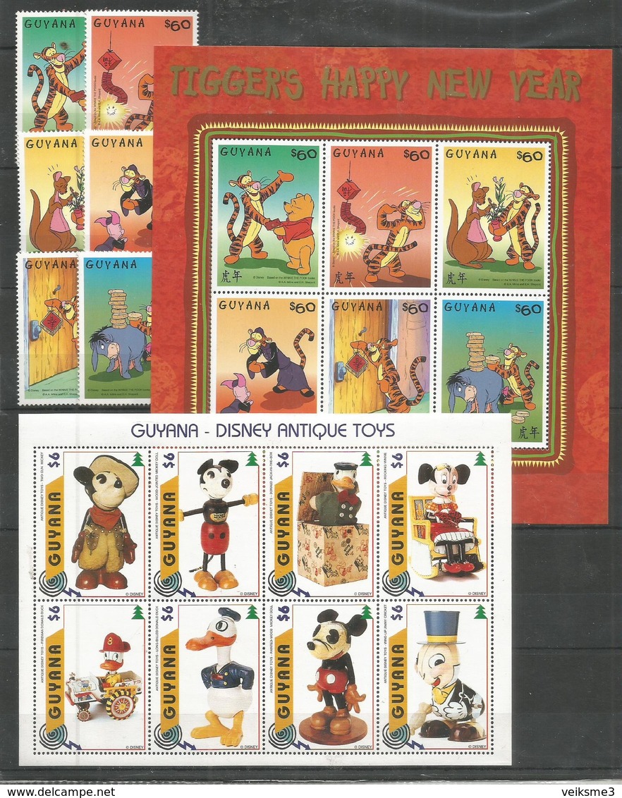 2 Pcs GUYANA - MNH - Walt Disney - Disney