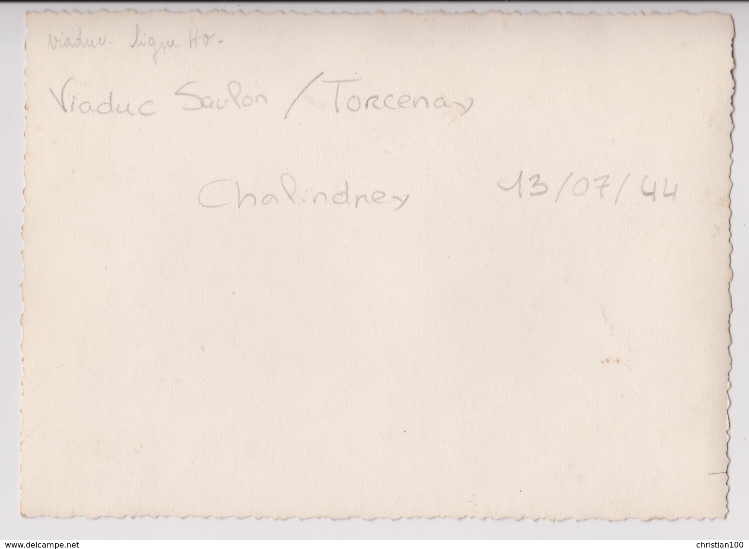 CHALINDREY (HAUTE MARNE) :  VIADUC DE TORCENAY BOMBARDE LE 13 JUILLET 1944 - PHOTO 17,5 CM X 12,5 CM - RARE - 4 SCANS - - War, Military