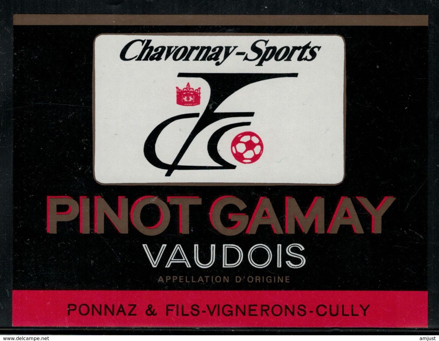 Etiquette De Vin // Pinot-Gamay Vaudois, Chavornay-Sports - Football