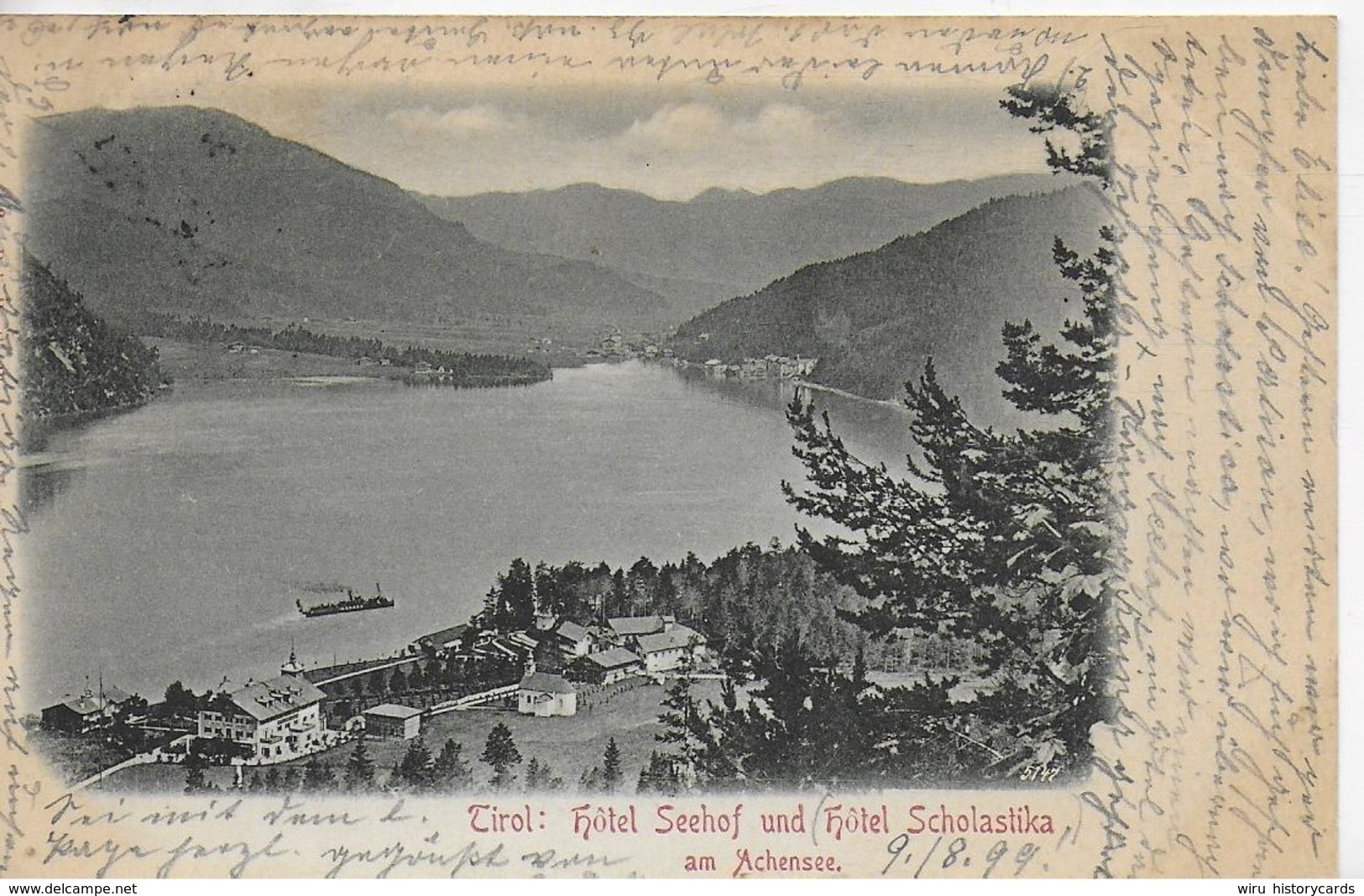 AK 0295  Achensee - Hotel Seehof Und Hotel Scholastika - Verlag Harth Um 1899 - Achenseeorte