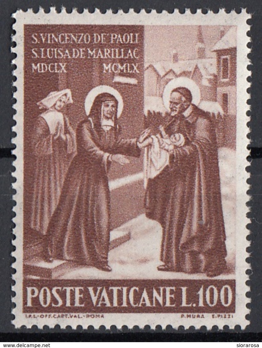 Vaticano 1960 Uf. 297 San Vincenzo De Paoli - Santa Luisa De' Marillac Nuovo MNH - Cristianesimo