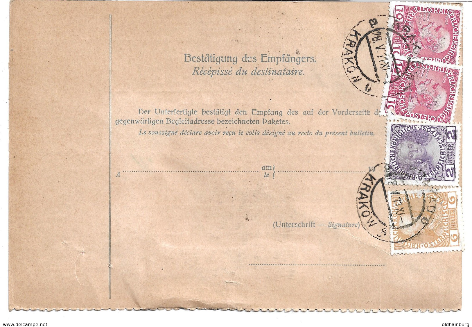 1699c: Paketkarte Krakau Nach Zürich, Komplette Österreich- Ganzsache - Other & Unclassified