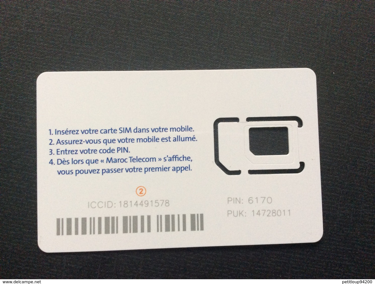 CARTE GSM/SIM MAROC TELECOM  Squelette 4G+ - Maroc