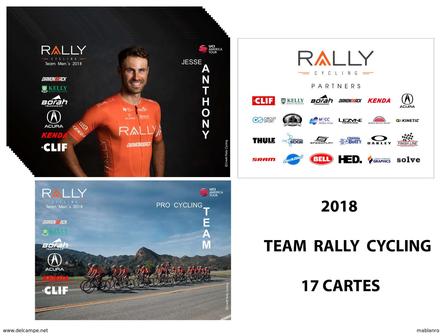 CARTES CYCLISME TEAM RALLY CYCLING  2018 ( 17 CARTES ) - Cyclisme