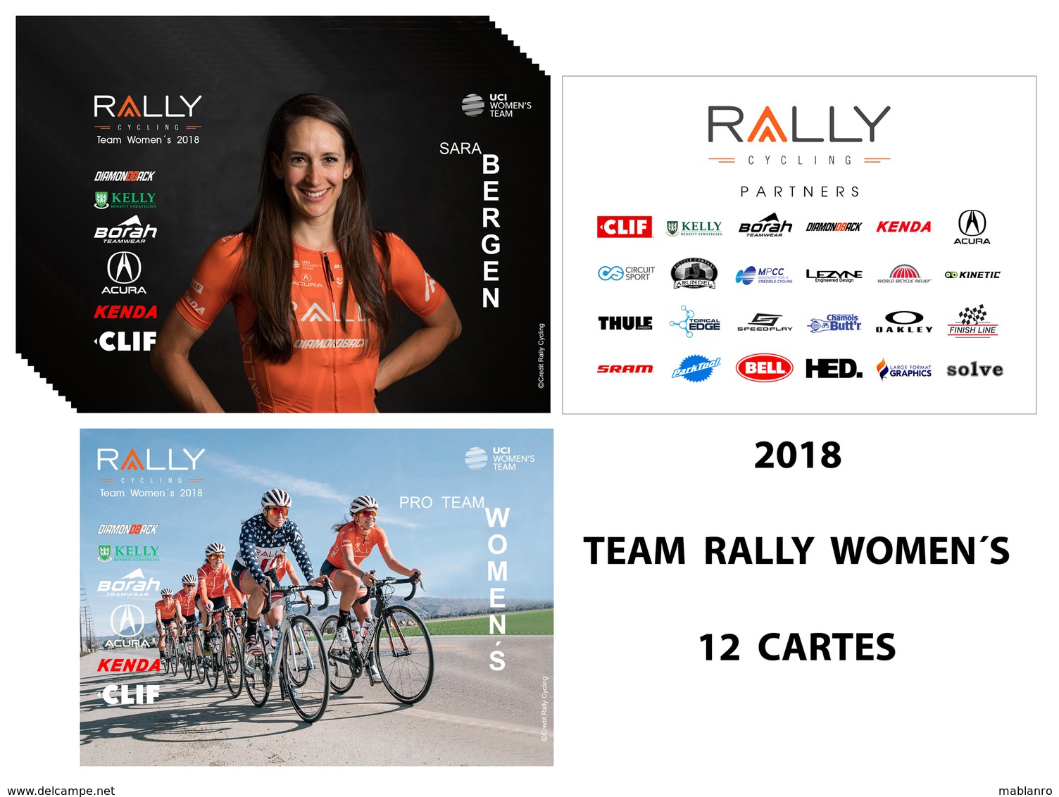 CARTES CYCLISME TEAM RALLY CYCLING WOMENS  2018 ( 12 CARTES ) - Cyclisme