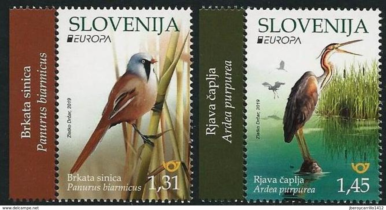 ESLOVENIA /SLOVENIA /SLOWENIEN  - EUROPA 2019 -NATIONAL BIRDS.-"AVES -BIRDS -VÖGEL-OISEAUX"- SERIE De 2 V. - N - 2019