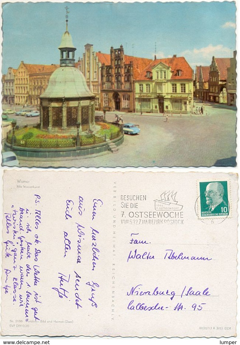 AK Wismar, Alte Wasserkunst, Geschäfte, Auto - Wismar