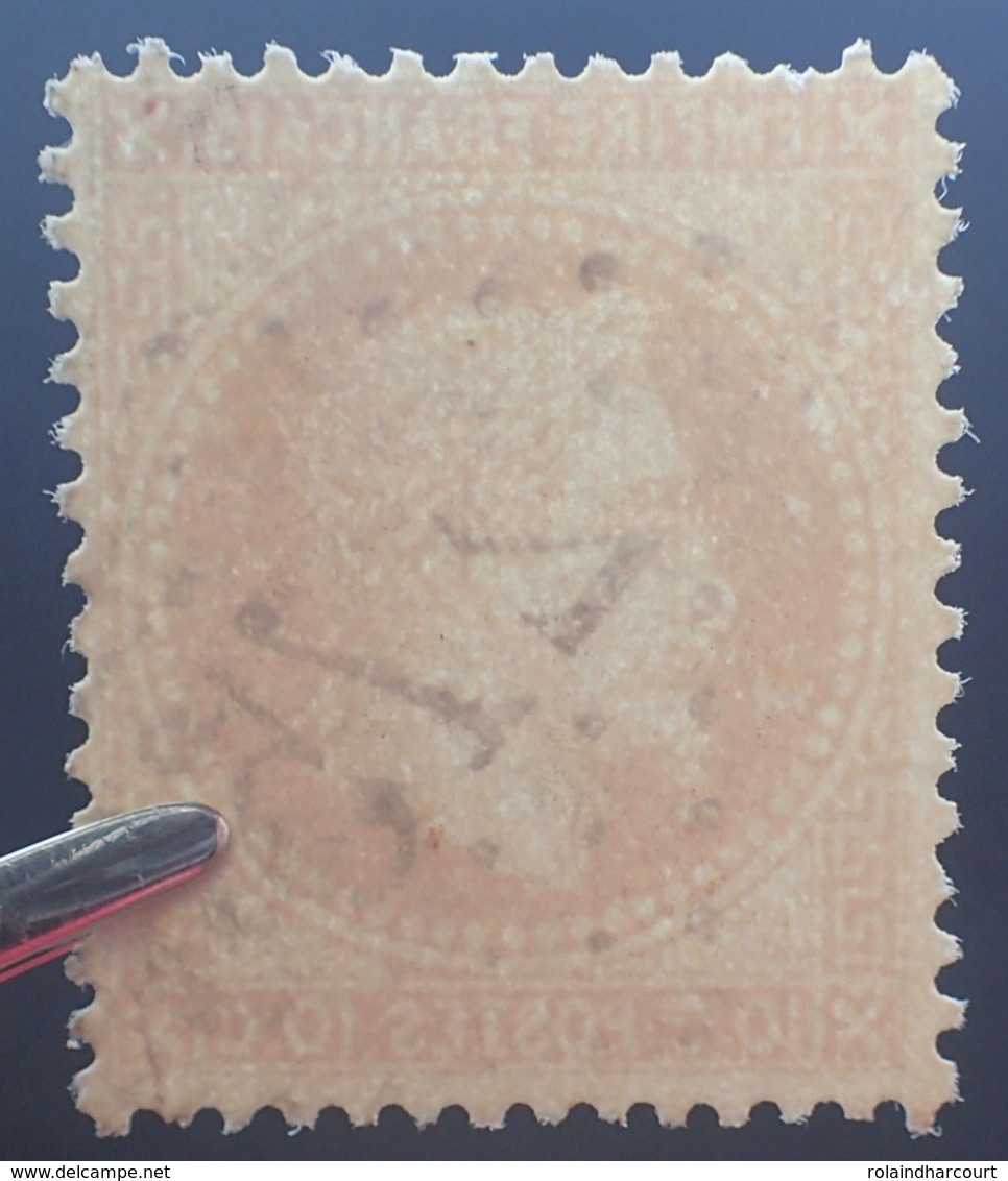 R1615/576 - NAPOLEON III Lauré  N°28A  GC 2756 : OULLINS (Rhône) INDICE 4 - VARIETE ➤➤➤ Taches Blanches Devant L'effigie - 1863-1870 Napoleon III With Laurels