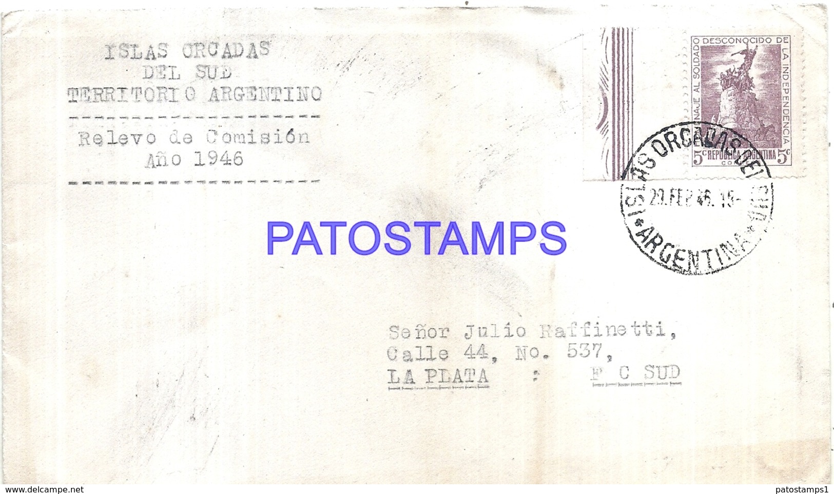 117523 ARGENTINA ANTARTIDA ANTARCTICA ISLAS ORCADAS COVER YEAR 1946 CIRCULATED TO BUENOS AIRES NO POSTCARD - Autres & Non Classés