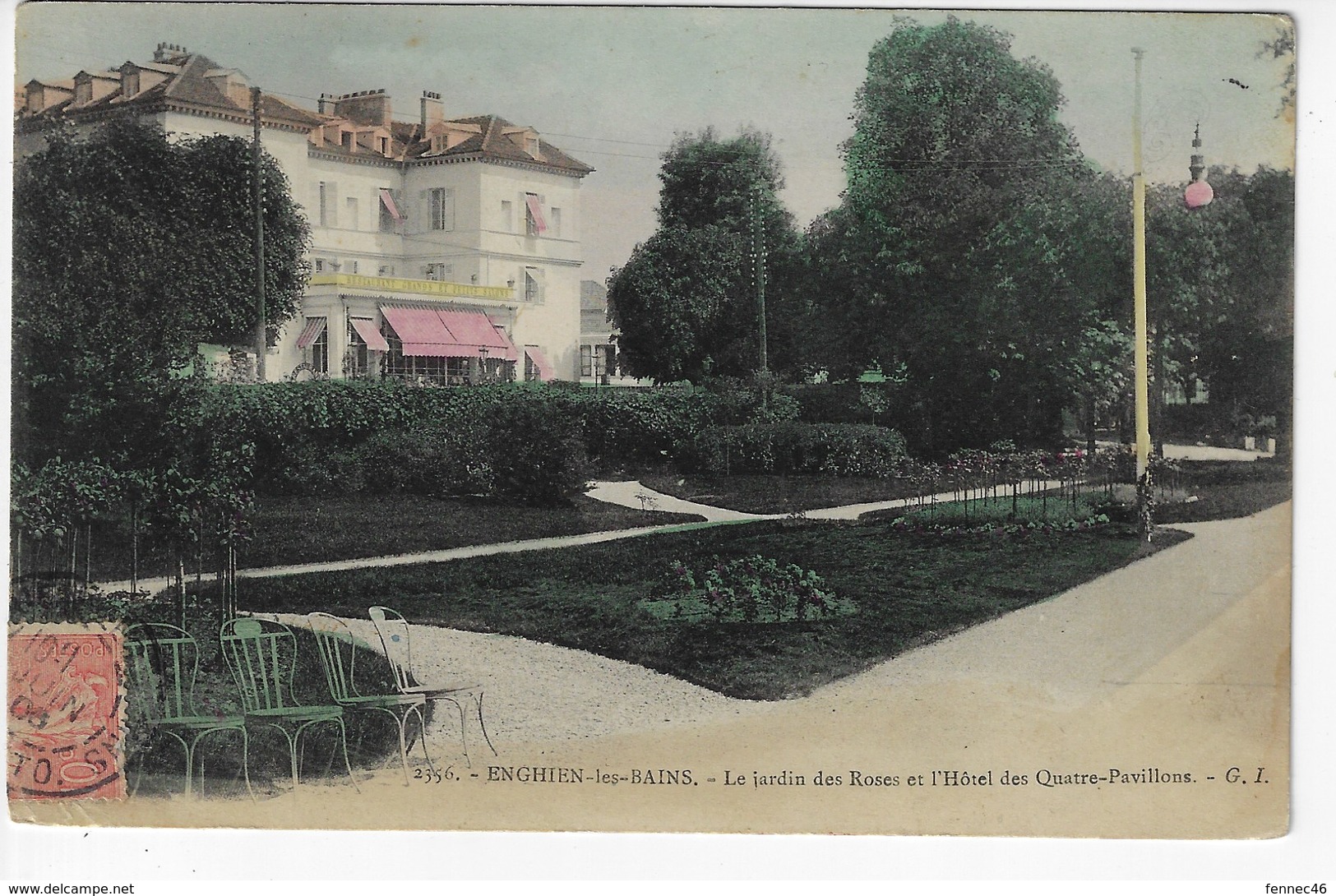 95 - ENGHIEN Les BAINS - Le Jardin Des Roses Et L'Hôtel Des Quatre-Pavillons - 1906 (P114) - Enghien Les Bains
