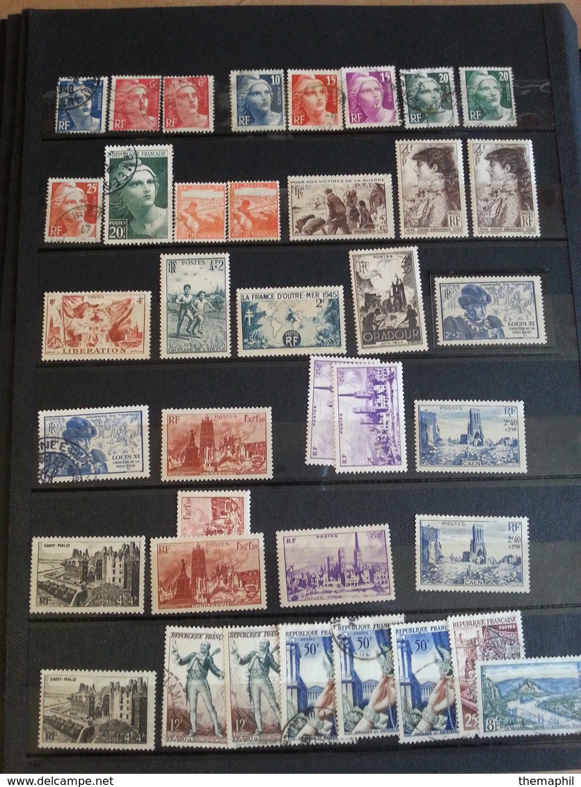 lot n° 704 FRANCE coll. 1900 / 1975 neufs ou obl.. dans un gros classeur