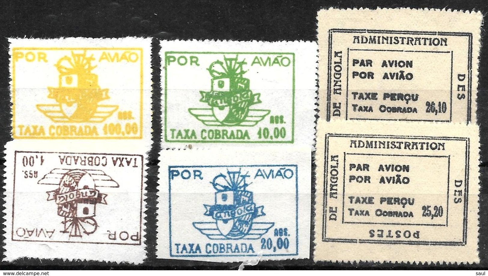 707 - PORTUGAL - ANGOLA - 1947- AIR MAIL ISSUE - FAUX, FORGERIES, FALSES, FALSCHEN, FAKES, FALSOS - Collezioni (senza Album)