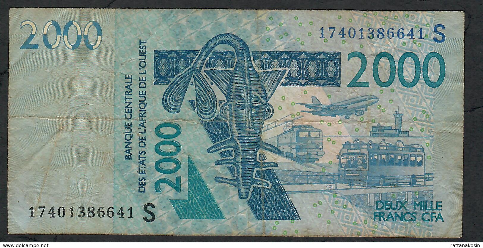 W.A.S. GUINEA BISSAU P916Sq 2000 FRANCS (20)17 2017 F-VF NO P.h. ! - Stati Dell'Africa Occidentale