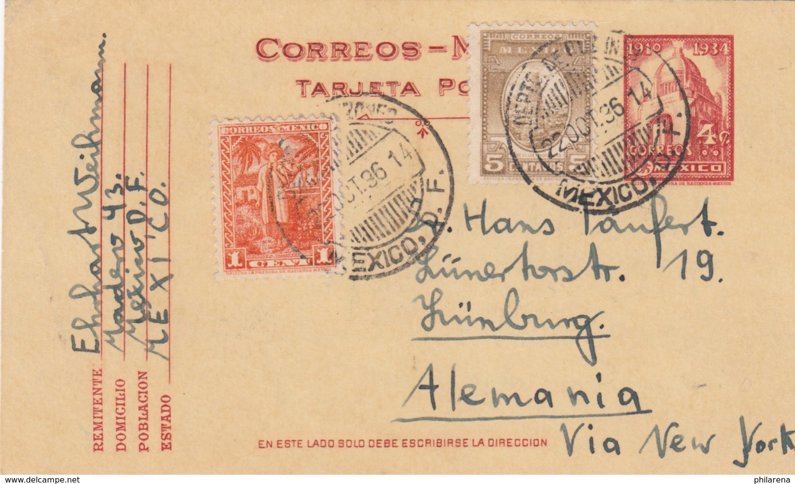 1936: Mexico To Lünburg - Mexiko