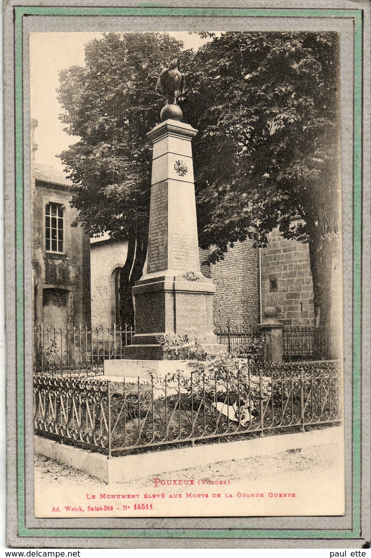 CPA - POUXEUX (88) - Aspect Du Monument Aux Morts En 1923 - Ad. Weick - Pouxeux Eloyes