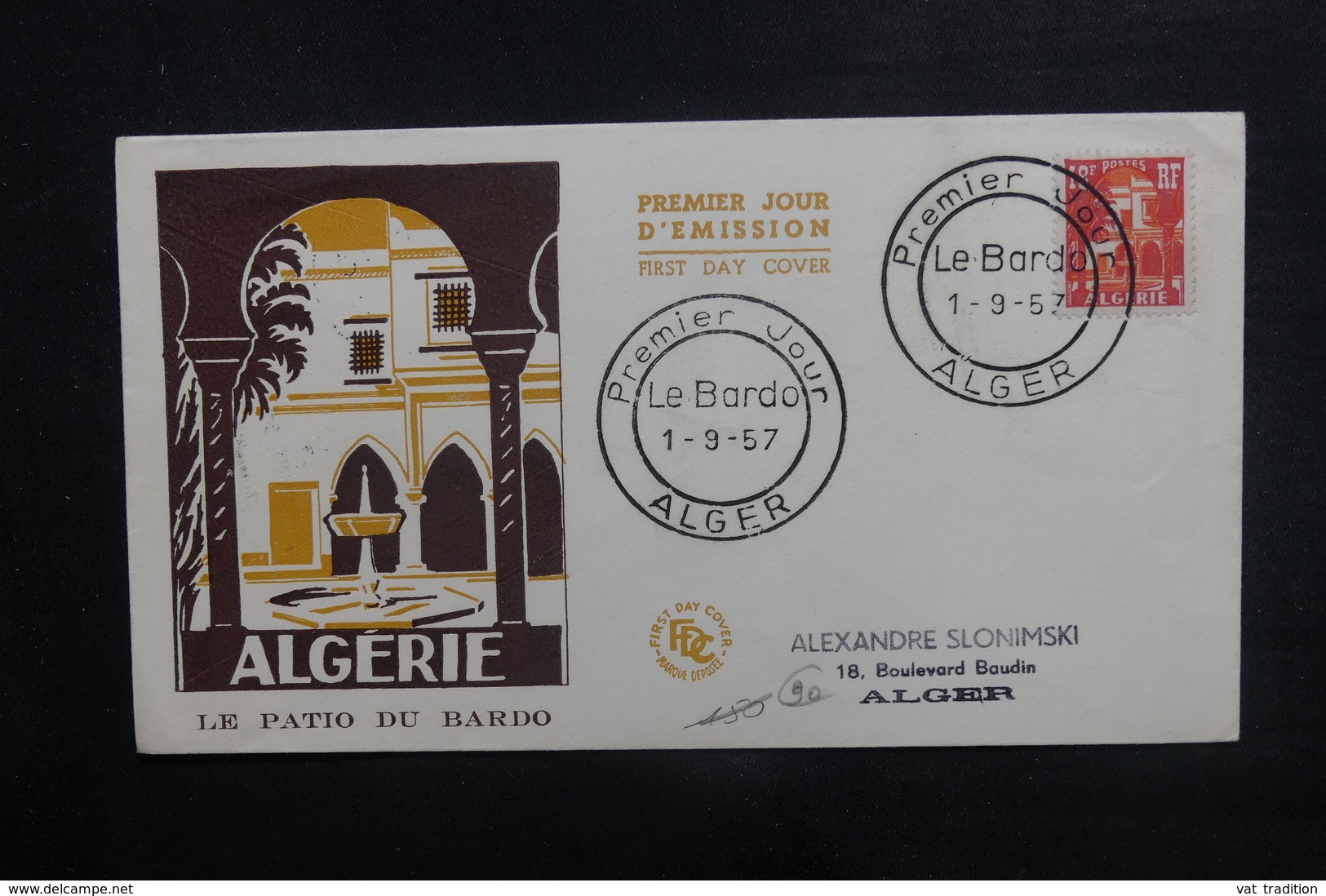 ALGÉRIE - Enveloppe FDC En 1957 - Le Bardot - L 38268 - FDC