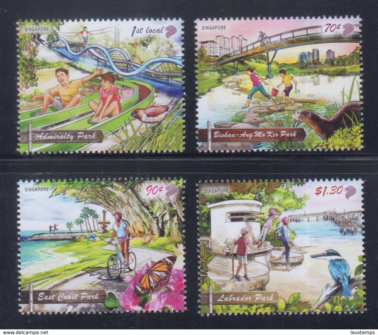 Singapore 2019 Parks, Birds, Butterfly, Otter, Cycling, Bridge MNH - Radsport