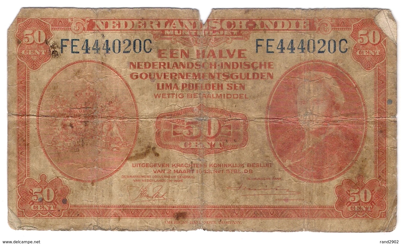 Neverlands India 50 Cent 1943 P-110 /004B/ - India