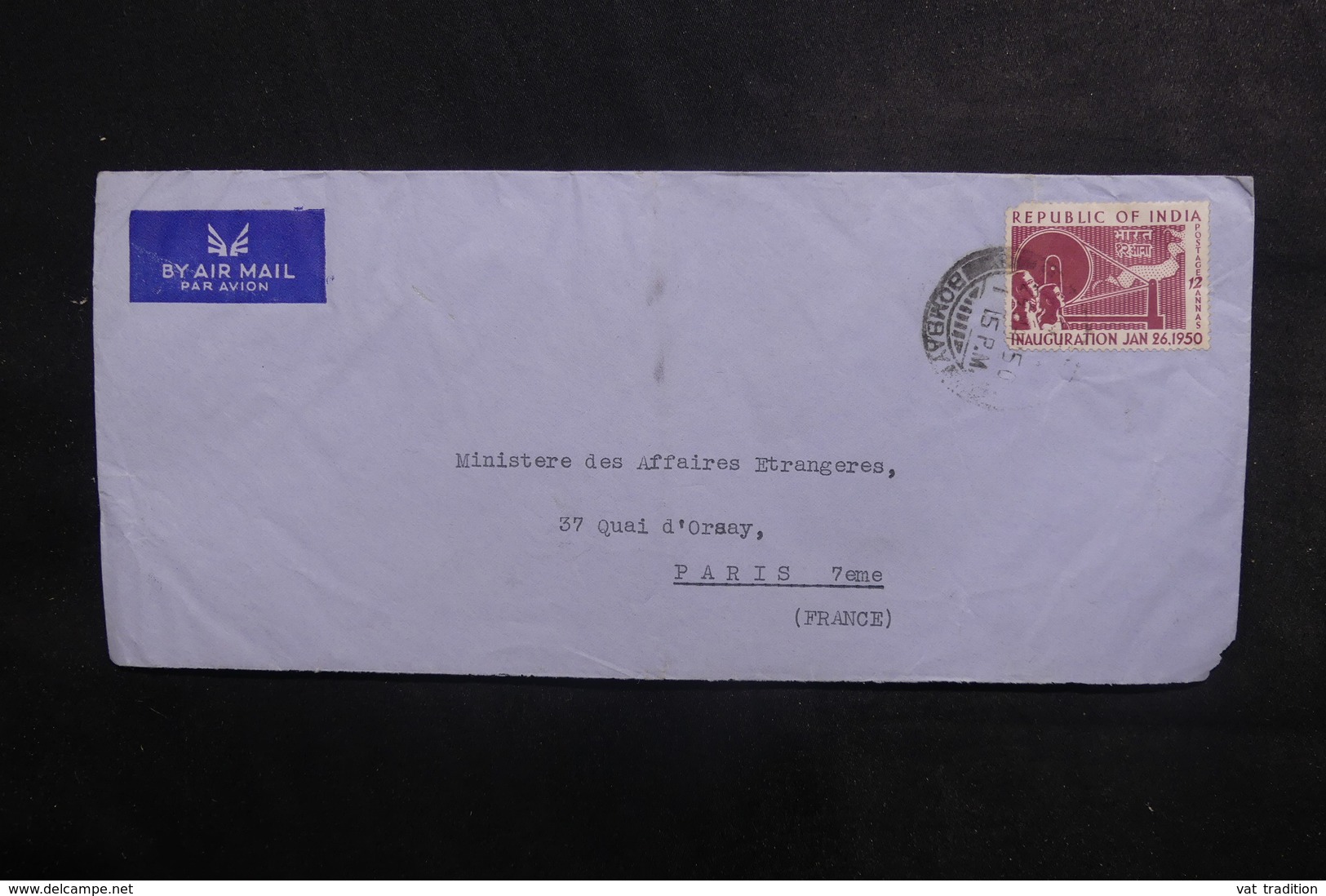 INDE - Enveloppe De Bombay Pour Paris En 1950 - L 38310 - Briefe U. Dokumente