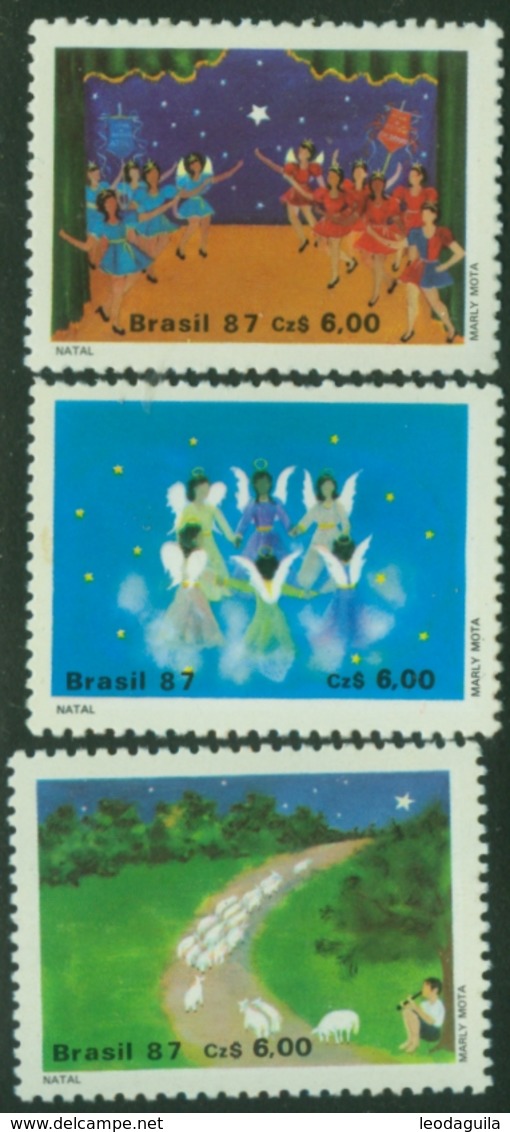 BRAZIL #2117-9   CHRISTMAS - NÖEL - NAVIDAD  - 1987 - MINT - Unused Stamps