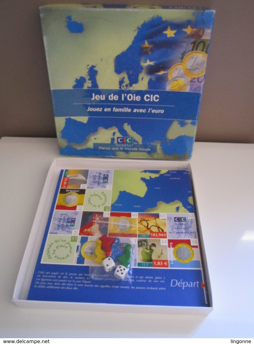 RARE JEU DE L'OIE CIC Jouez En Famille Avec L'euro Jeu Publicitaire BANQUE CIC - Autres & Non Classés