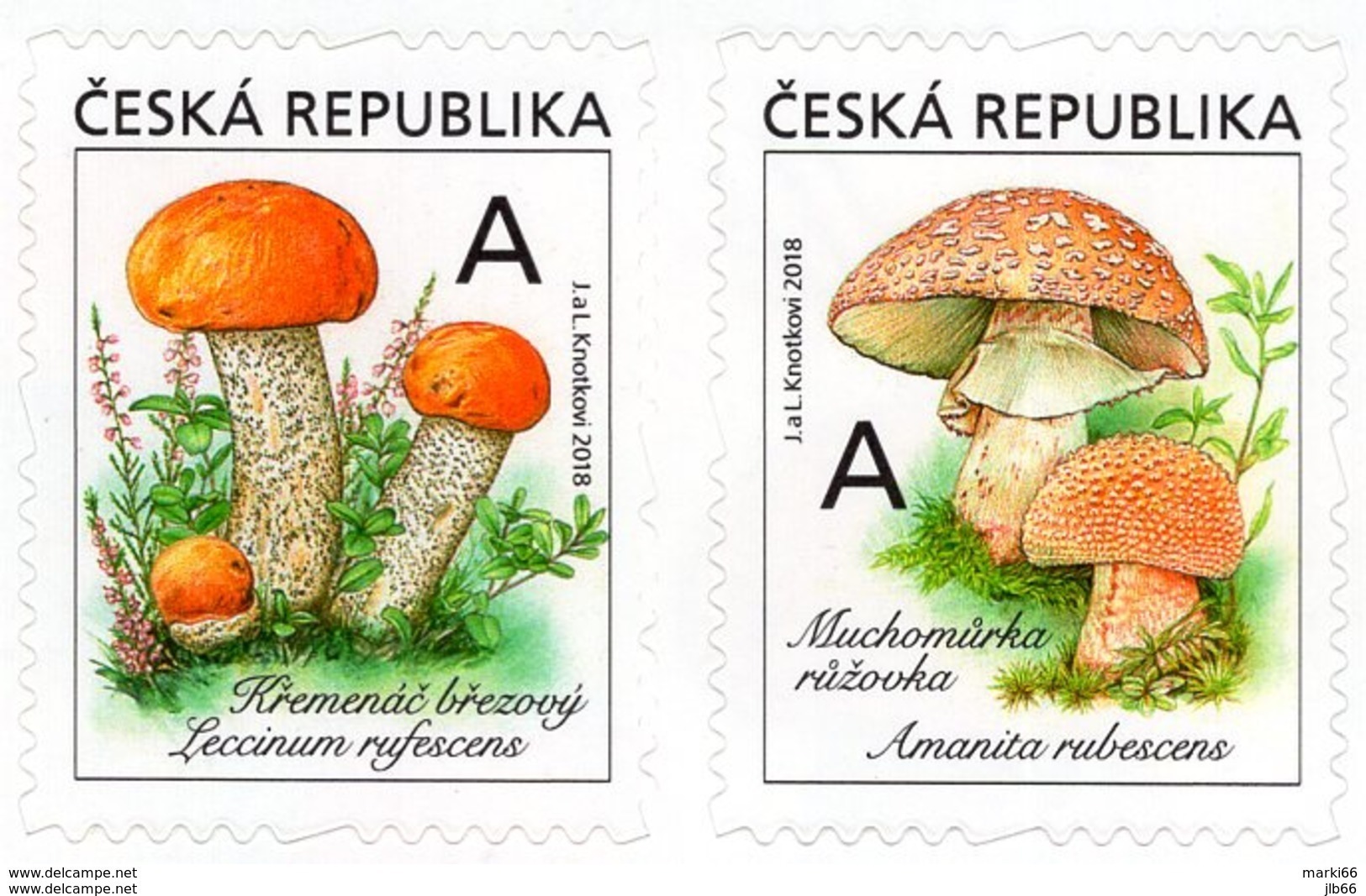 2018 Série De 2 Timbres  Champignons Leccinum Rufescens Et Amanita Rubescens / Mushrooms - Neufs