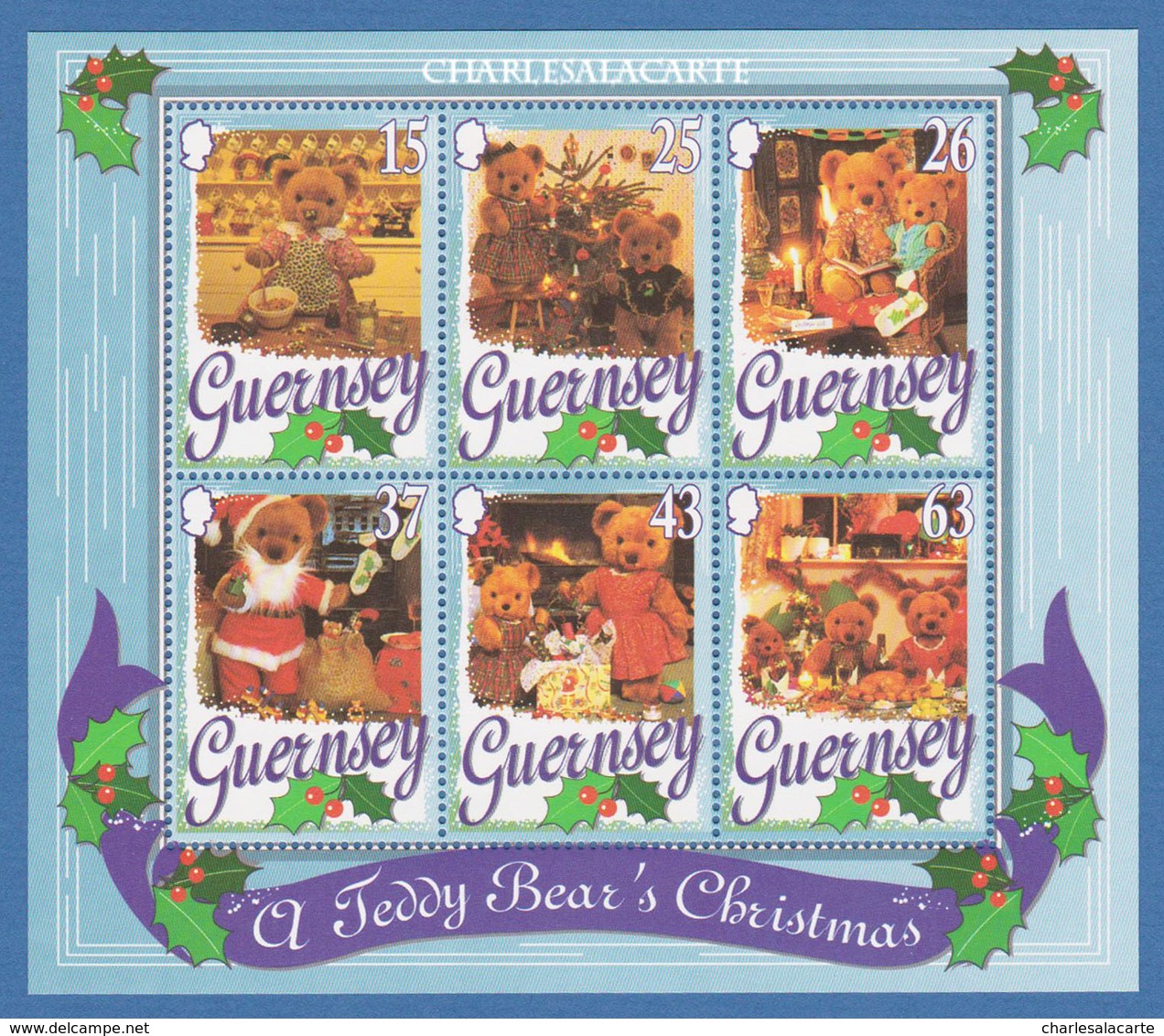 GUERNSEY/GUERNESEY 1997 CHRISTMAS TEDDY BEARS S.G. MS 753. M.S. U.M.  N.S.C. - Guernesey