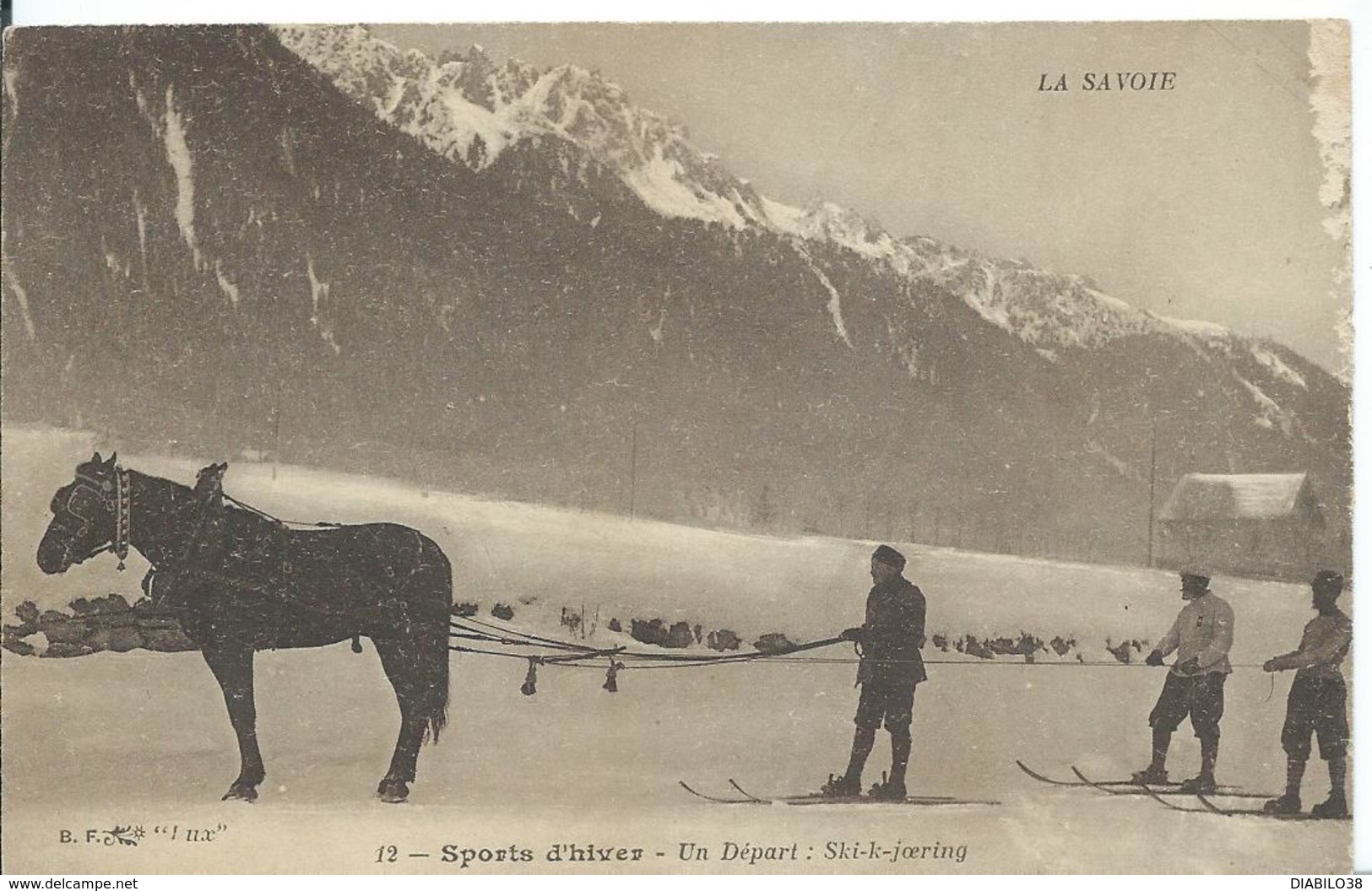 SAVOIE   ...SPORTS D'HIVER  ...UN DÉPART : SKI-K-JOERING - Winter Sports