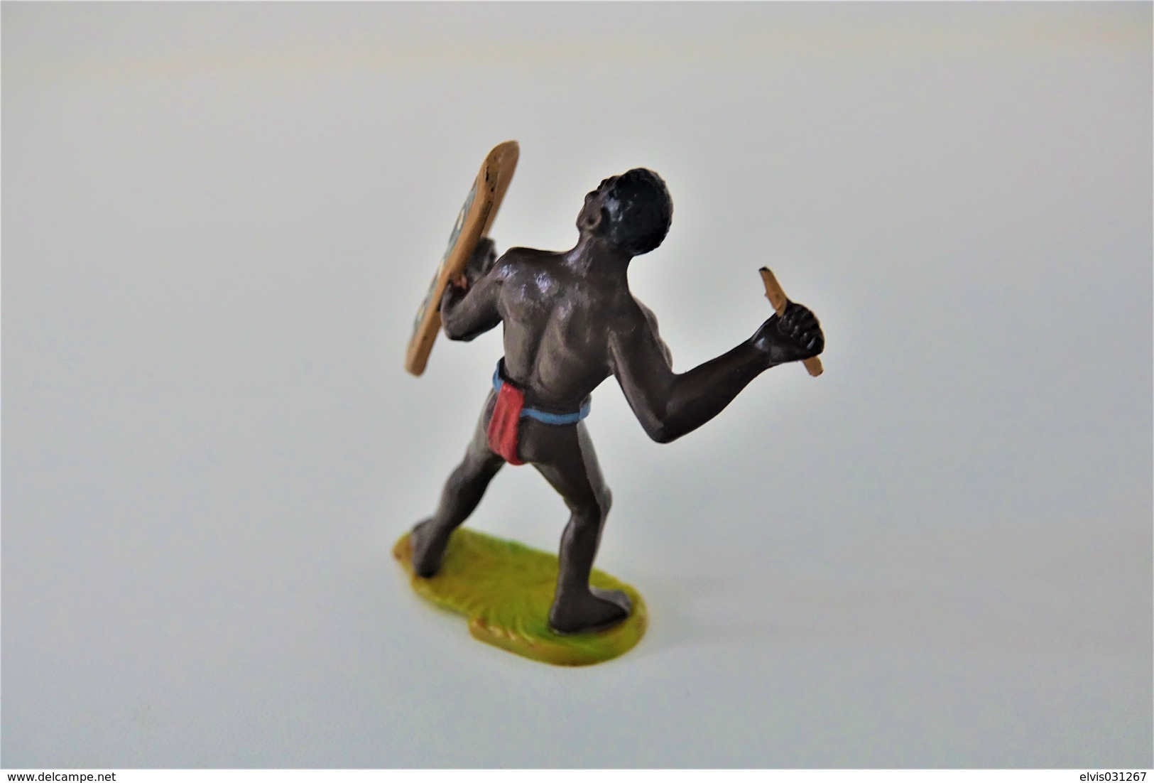 Elastolin, Lineol Hauser, H=70mm, AFRICANS FIGHTER , Plastic - Vintage Toy Soldier FOR PARTS OR REPAIR - Beeldjes