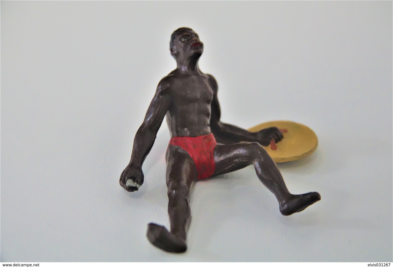 Elastolin, Lineol Hauser, H=70mm, AFRICANS FIGHTER , Plastic - Vintage Toy Soldier FOR PARTS OR REPAIR - Figurines