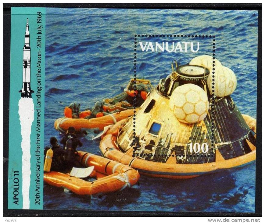 VANUATU  B.F. N° 13  XX  20ème Anniversaire De L'homme Sur La Lune,  Le Bloc Sans Charnière TB - Vanuatu (1980-...)