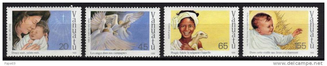 VANUATU N° 818 / 21  XX Noël  La Série Des 4 Valeurs Sans Charnière TB - Vanuatu (1980-...)