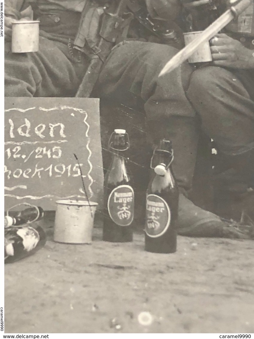 Ypern Ypres Ieper Zonnebeke Duitse militairen Verlorenhoek  Lager  bier Die helden 12./245  WOI  Fotokaart  1915  L 488