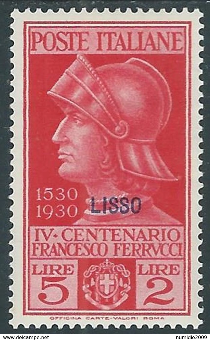 1930 EGEO LIPSO FERRUCCI 5 LIRE MH * - RA25 - Ägäis (Lipso)