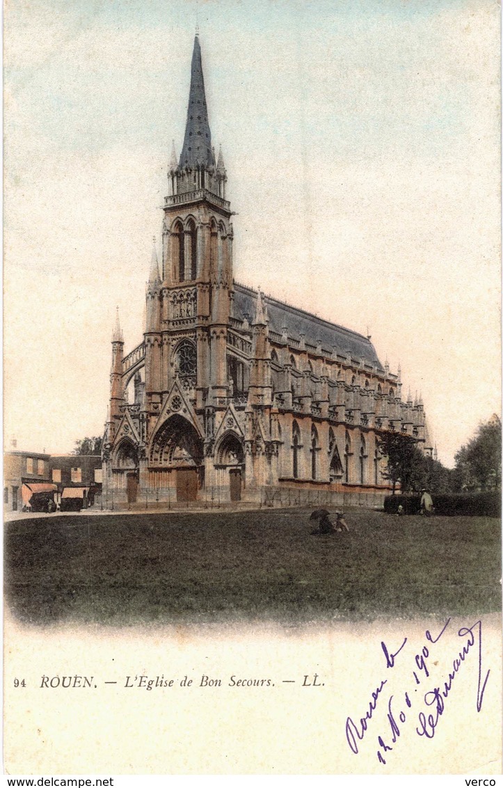 CARTE Postale Ancienne  De ROUEN - Eglise De Bon Secours - Rouen