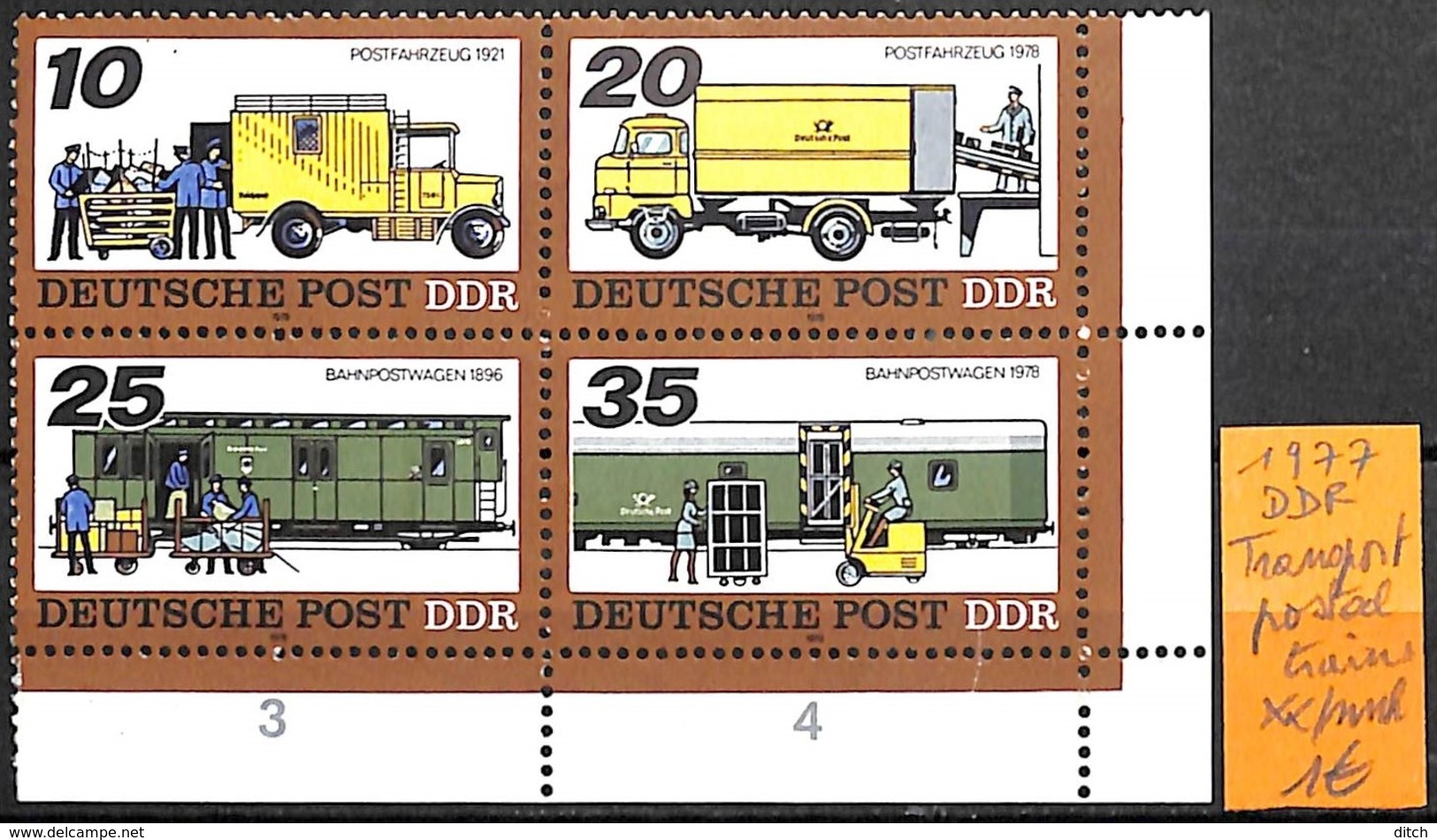 D - [832898]TB//**/Mnh-Allemagne 1977 - DDR, Transports, Poste & Facteurs, Trains - Ungebraucht