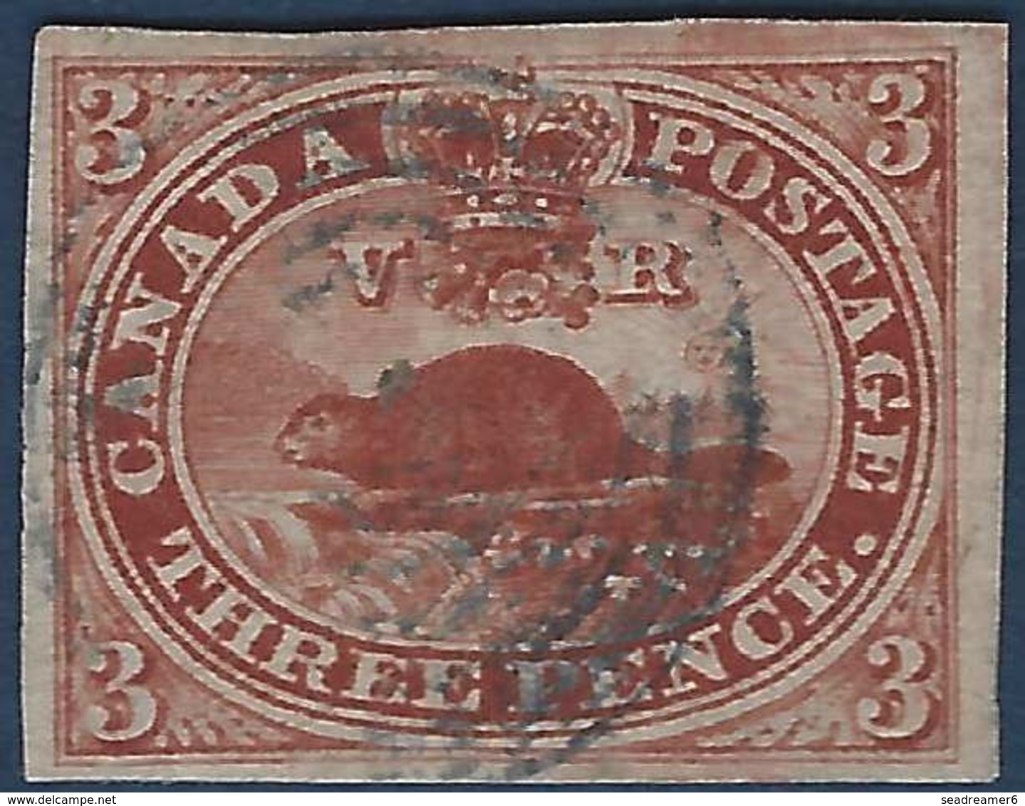 Canada Castor N°1 3c Oblitéré Superbe !! Signé Brun - Used Stamps