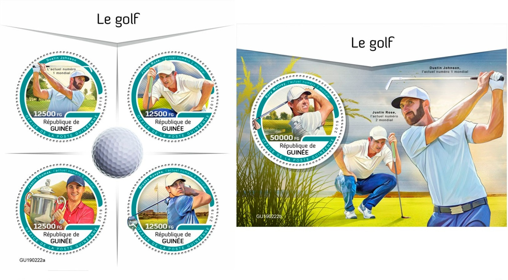 Guinee 2019 Golf Players Round Shape MS+S/S GU190222 - Other & Unclassified