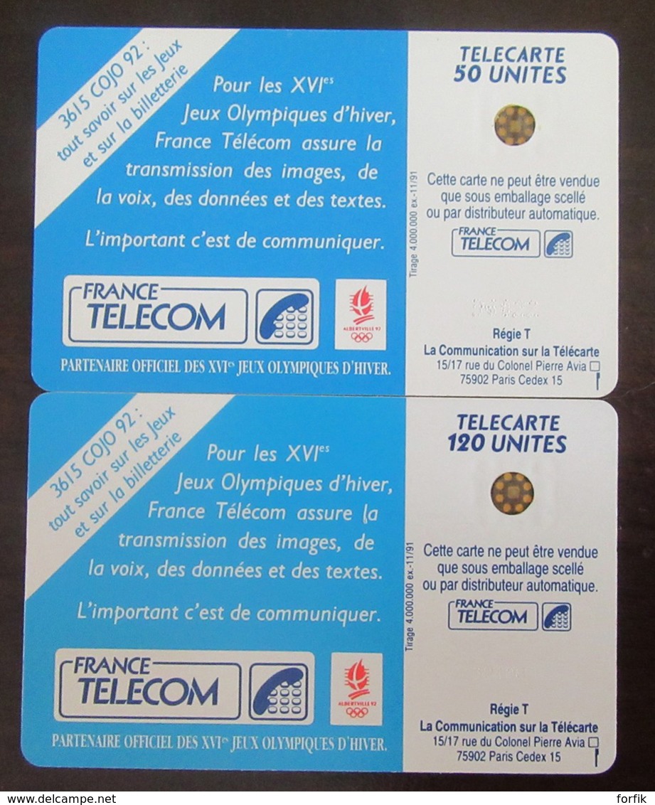 Série Jeux Olympiques D'Albertville 92 - Lot De 19 Télécartes Pour étude Des Variétés - 50 Et 120U - Lots - Collections