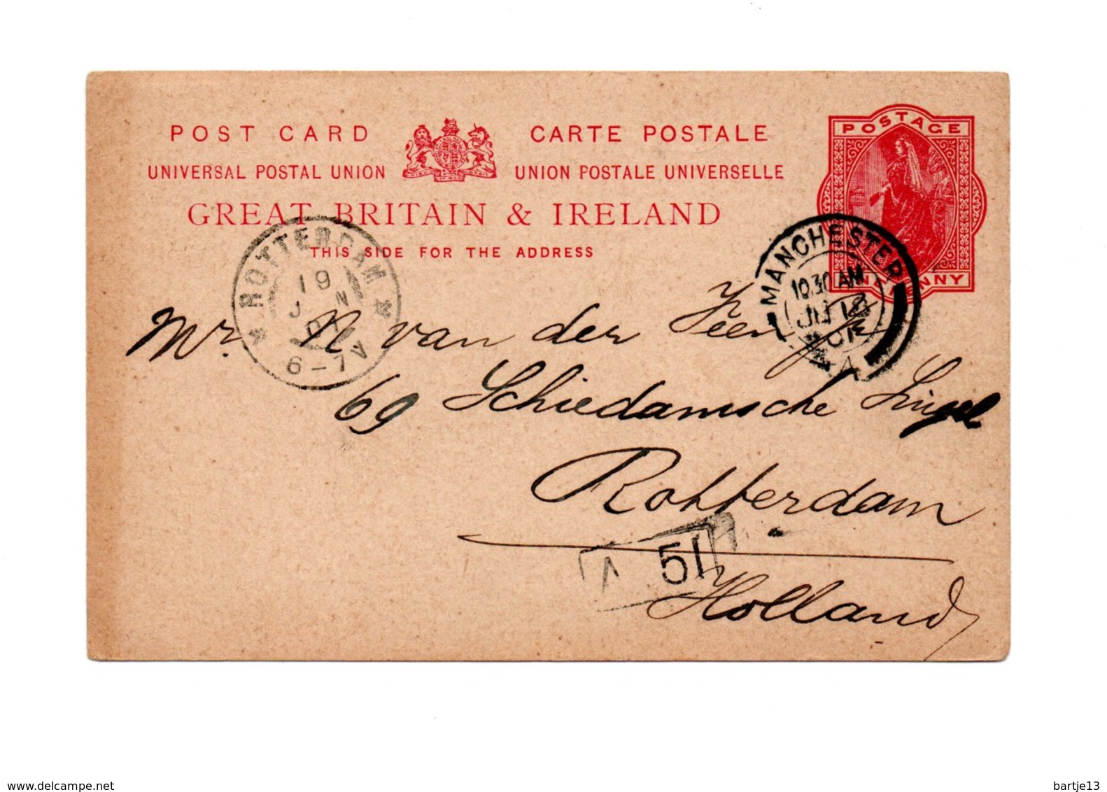 ENGELAND POSTCARD 1901 SHIPPED TO ROTTERDAM - Other & Unclassified