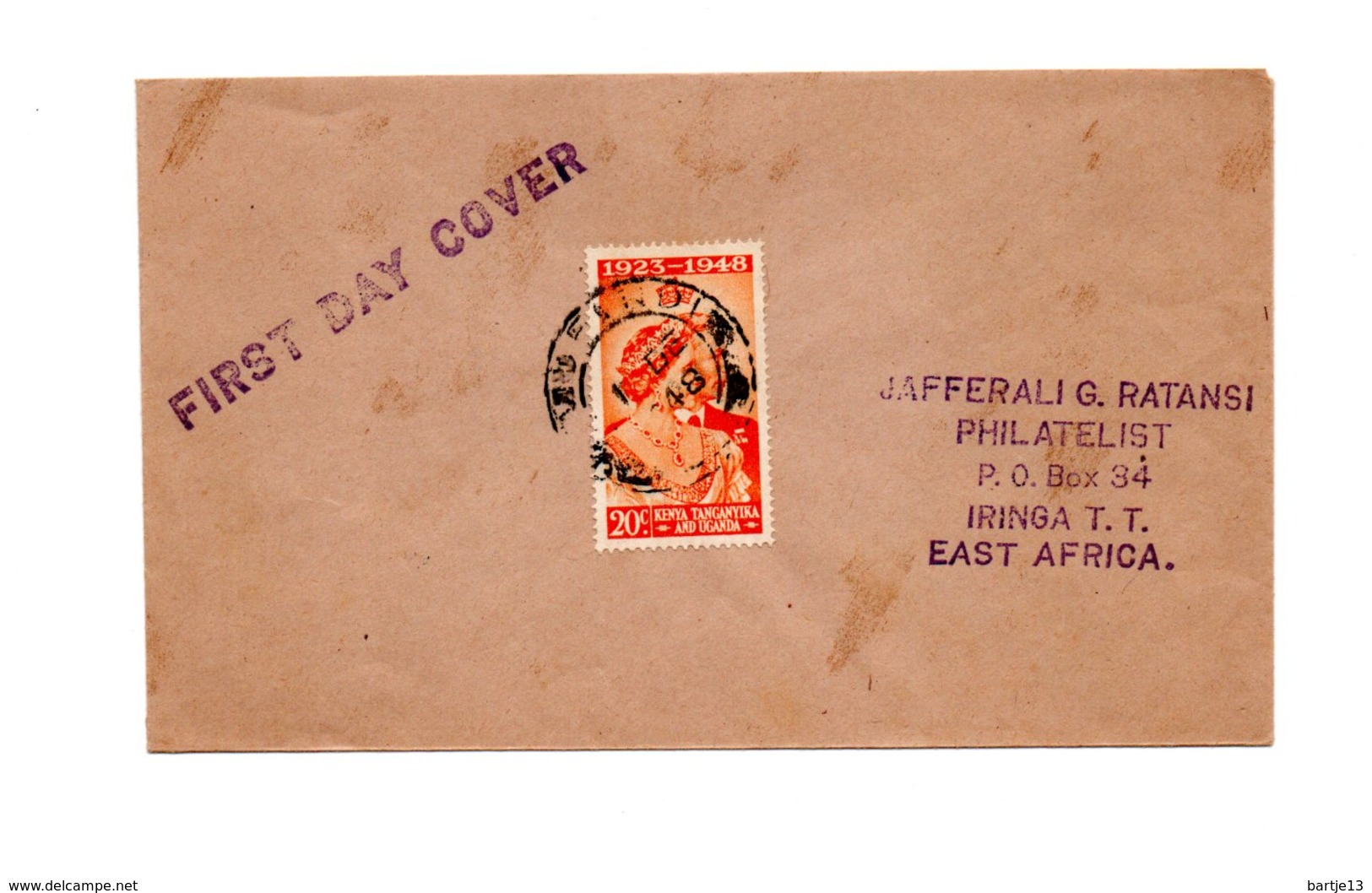 AFRIKA KENYA TANGANYIKA EN UGANDA FIRST DAY COVER 1948 - Kenya, Uganda & Tanganyika