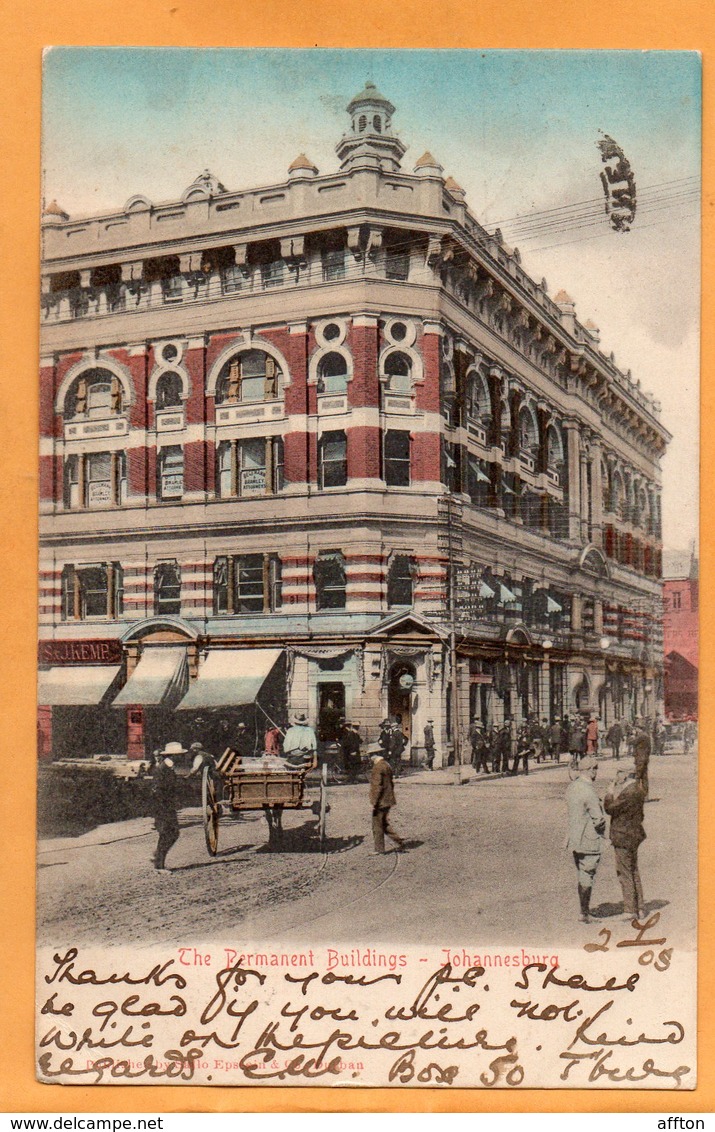 Johannesburg South Africa 1905 Postcard Mailed - South Africa