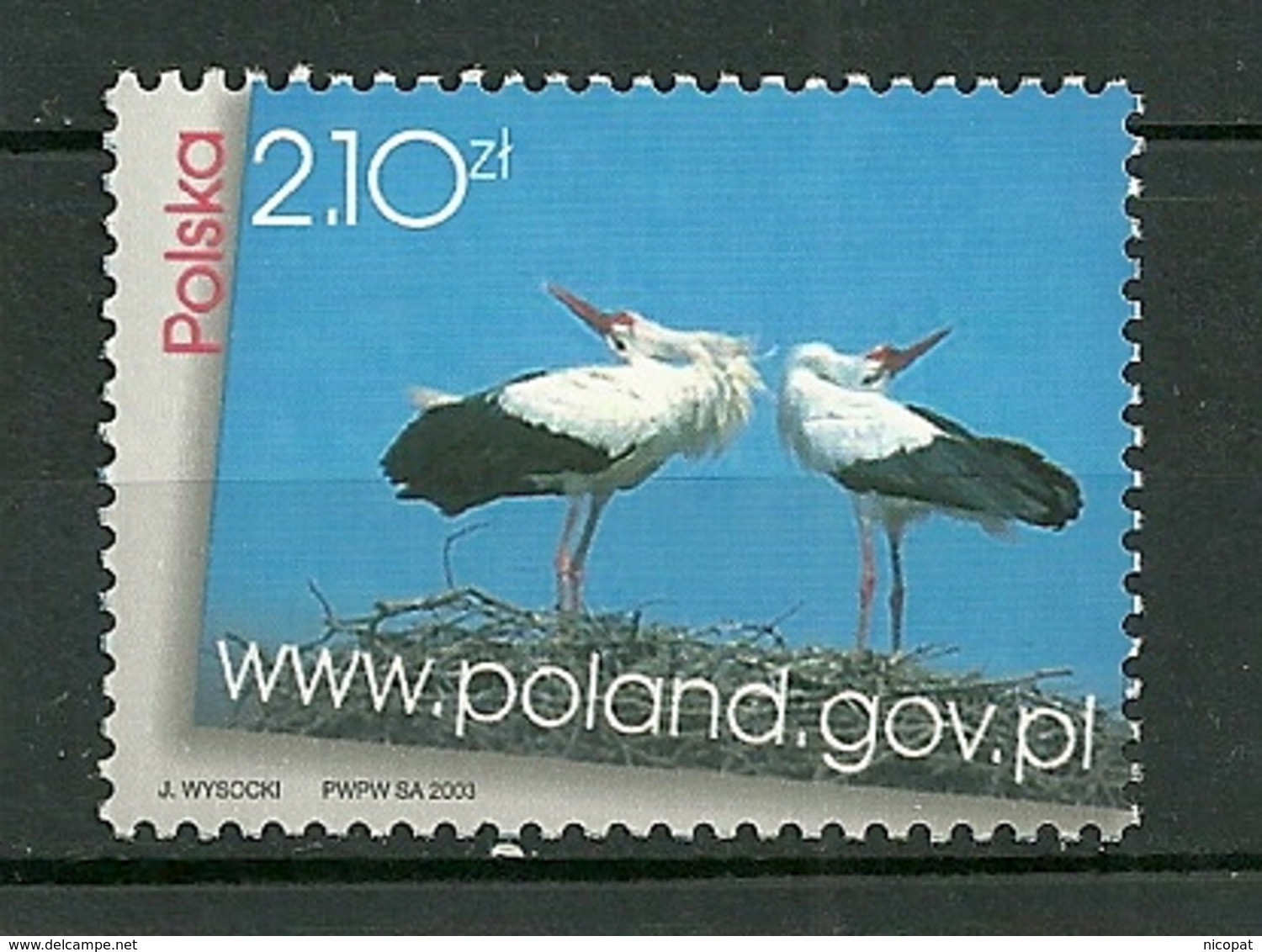 POLAND MNH ** 3829 Panorama De La Pologne Cigogne Oiseau Bird - Unused Stamps