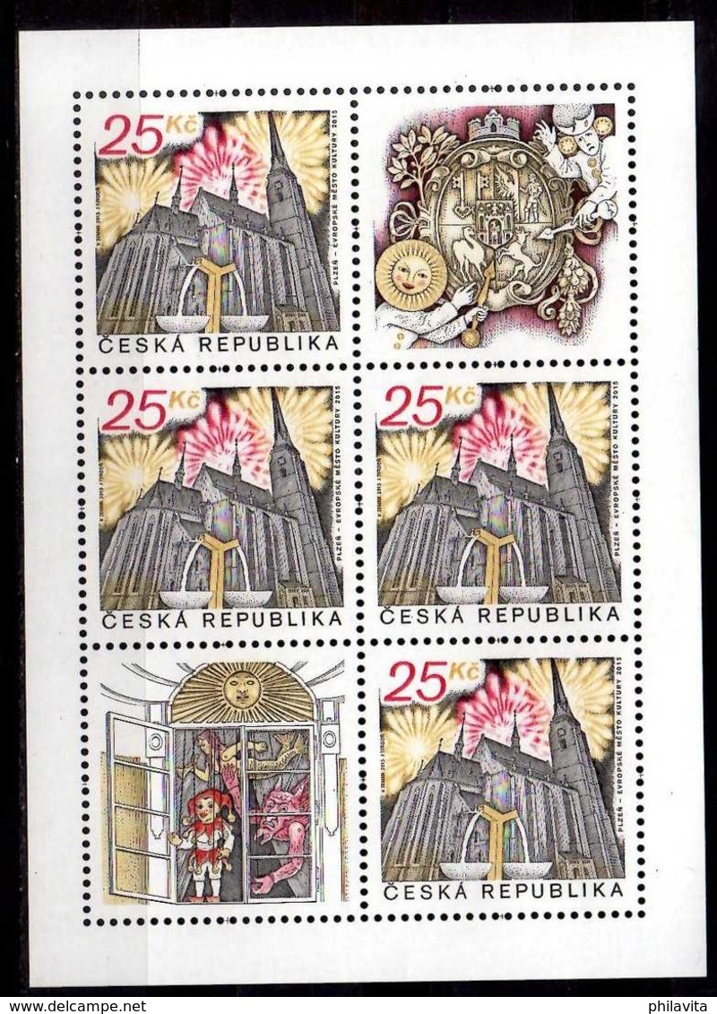 2015 Czech Rep. Pilsen / Plizen European Capital Of Culture 2015 - Sheetlet Of 4 V And Coupon -MNH** MI 835 - Ungebraucht