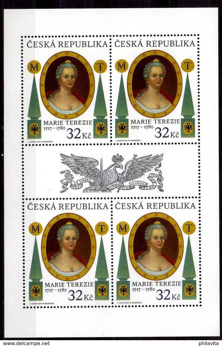 2017 Czech Rep. - 300 Years Of Imperatrise Maria Teresia Birthday - MNH** MI 921 - Sheetlet Of 4 V - Ungebraucht