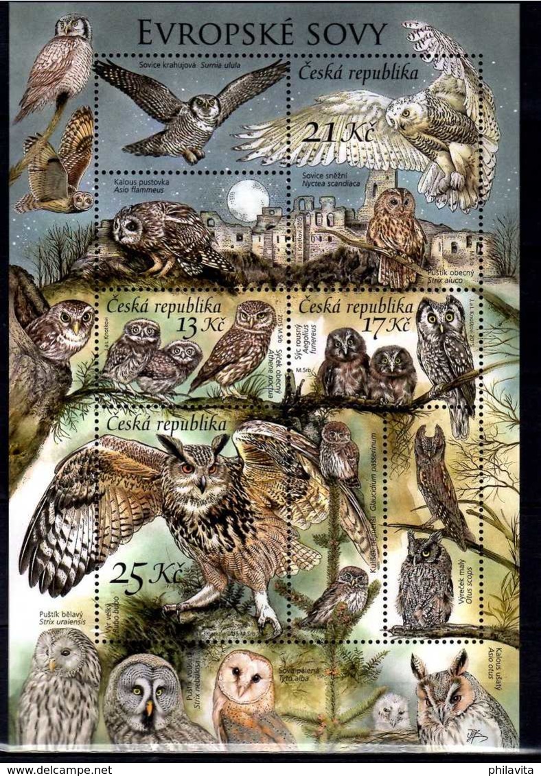 2015 Czech Rep. - European Owls / Naturschutz - Eulen - MNH** MI B 58 Owl Species Of Europe - Ungebraucht